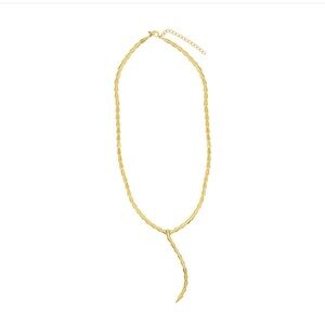14k Gold Plated Adjustable Serpent Lariat Y-Necklace